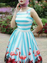 Striped Printed Sleeveless Mini Dress