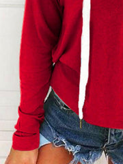 Fashion Woman Daily Hooded Drawstring Plain Hoodies
