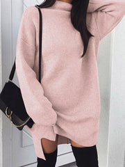 Fashion Stylish Woman Plain Sexy Daily Long Sleeve Shift Dresses