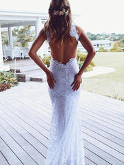 Lace Mermaid Slim Fit Sleeveless Backless Evening Dress
