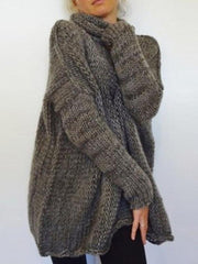 High Neck Plain Sweaters