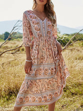 Floral-Print Half Sleeve Boho Shift Dresses