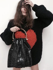 Ins Hot Fashion Knitting Loose Sweater Tops
