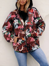 Hooded Flower Printed women sweatshirts