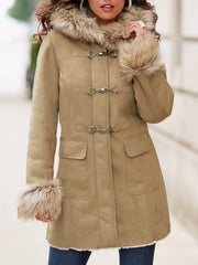 Long Sleeve Casual Suede Solid Coat