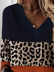 Long Sleeve Casual Printed V Neck Sweatshirts
