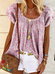 Leopard Casual A-Line Shirts & Tops