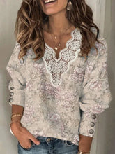 Long Sleeve Color-Block Cotton Shirts & Tops Sweaters