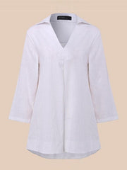 Stylish V neck Plain Women Blouses
