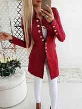 long cuff links slim button stand up collar blazer coat