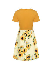 Two pieces bowknot small coat floral printed vacation dresses