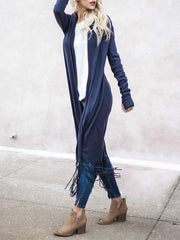 Tasseled Long Sleeves Cardigan Top