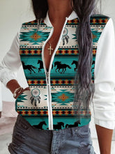 Tribal Cotton Stand Collar Jackets