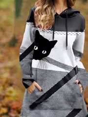 Hooded Loosen Shift Dresses