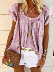 Leopard Casual A-Line Shirts & Tops