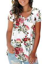Hot sale women v neck printed loose T-shirts