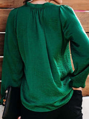 Fashionable v-neck lantern sleeves shirts blouses