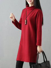 Long Sleeve Solid Shift Cowl Neck Sweater