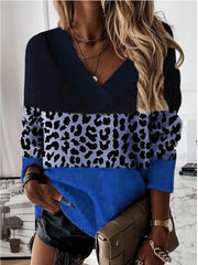 Long Sleeve Casual Printed V Neck Sweatshirts