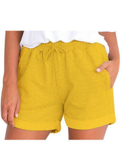 Summer Women Plain With Pockets Shorts
