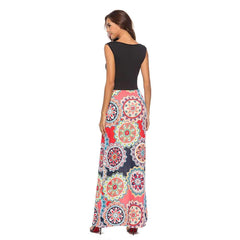 Floral Sleeveless Gored Maxi Dresses