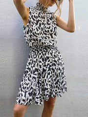Summer Leopard Printed Women Fashion Skater dress