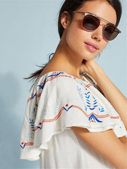 Lace Off-the-shoulder Beach Cover-Ups