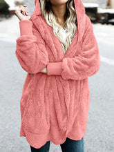 Hooded Polyester Plain Basic Outerwear Coats For Woman