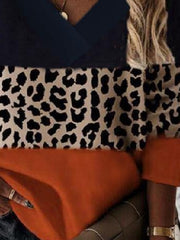 Long Sleeve Casual Printed V Neck Sweatshirts
