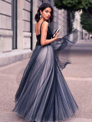 Fashion V neck Sleeveless Evening Dresses