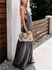 Lace halter strap v-neck backless maxi dresses