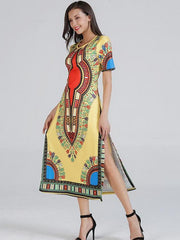 Floral Short sleeve Maxi Dresses Pants Suits