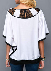 Lace Gored Batwing sleeve T-Shirts