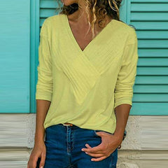 V Neck Plain Casual T-Shirts