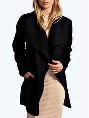 Long Sleeve Lapel Solid Casual Coat