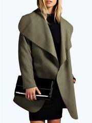 Long Sleeve Lapel Solid Casual Coat