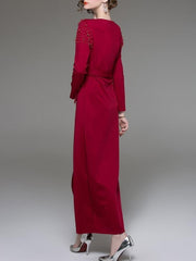 Long sleeve V neck Sexy lacing Skater Dresses