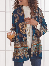 Long Sleeve Tribal Printed Outerwear