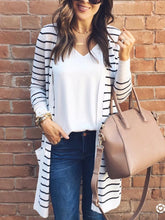 Stripe Long sleeve Cardigan Coats