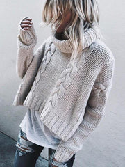 Turtle Neck Plain Basic Sweaters