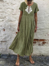 Summer short sleeve v-neck lace long bohe maxi dresses