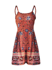 Stylish versatile printed strapless zip-up jumpsuit