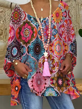 Long Sleeve Vintage Round Neck Tops