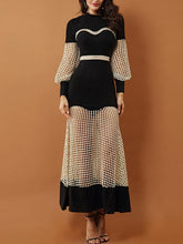Hollow Out Printing O-Neck Long Party Women Evening Dresses