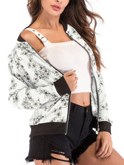 Fashion Woman Autumn Flower Printed Jackets
