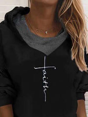 Letter Hoodie Long Sleeve Casual Sweatshirt
