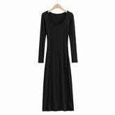Round Neck Waist Elegant Streetwear Traf Midi Dresses