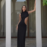 Sleeveless Bodycon Maxi Evening Party Dress Cut Out Dresses