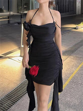 Flirty Off-Shoulder Sultry Ruffled Halter Mini Dresses