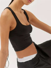 Sleeveless Low Cut Square Neck Causal Cropped Streetwear Slim Fit Solid Color Short Mini Vests Crop Top